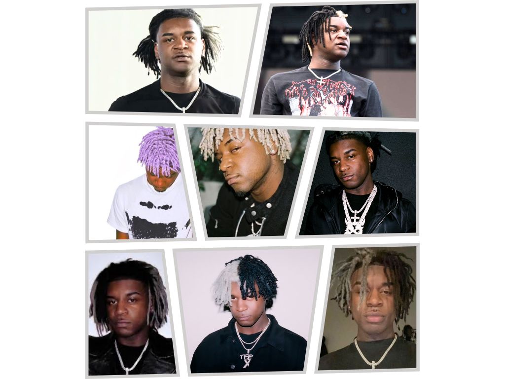 A collage showing Ken Carson's evolving hairstyles