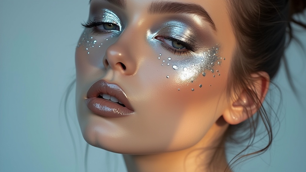 Chrome metallic makeup