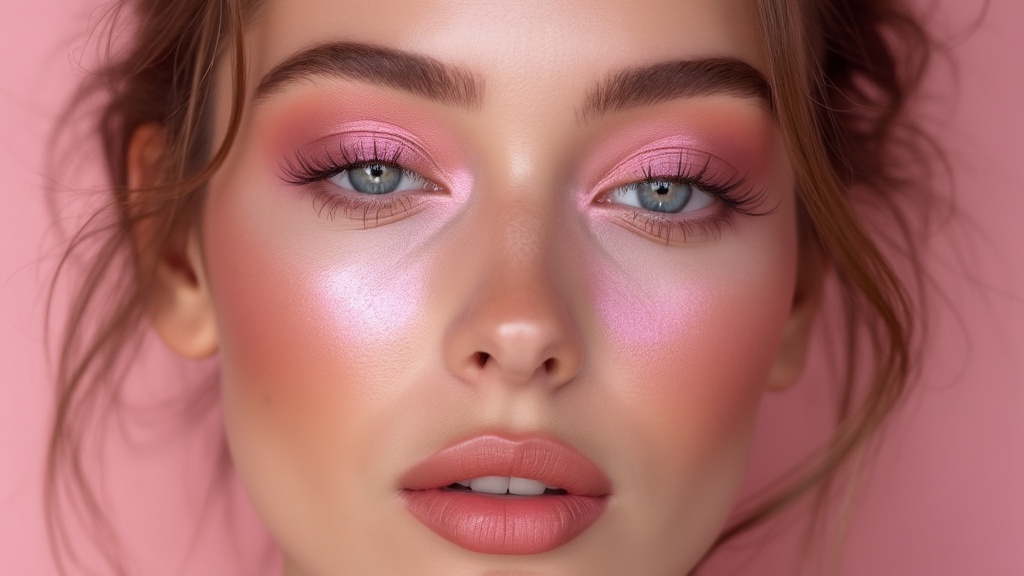 Monochromatic pink makeup
